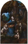 LEONARDO da Vinci Virgin of the Rocks,completed (mk08) oil painting on canvas
